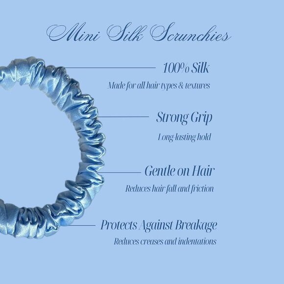 Silk Mini Scrunchies for Women Girls Comfortable Hold No Crease Pack of 3